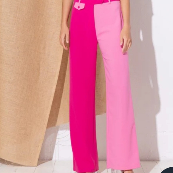 Freeme Wide Leg Color Block Pants - Picture 1 of 5